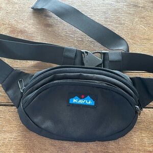 Kavu Black Oval Waist Pack with Blue Logo